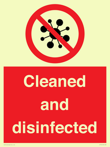 Cleaned and disinfected